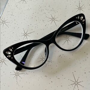 Black Cat Eye Frames with Rhinestones